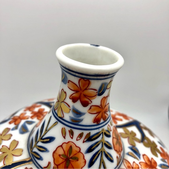 Japanese Square Porcelain Vase 11” Imari Tokkuri Vintage Sake Bottle Marked - Picture 9 of 12